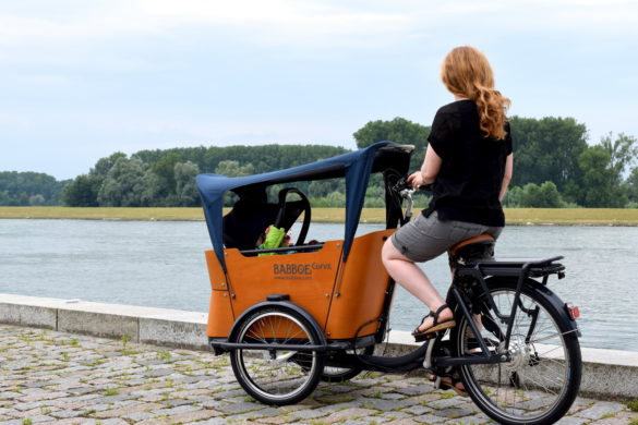 Babboe Lastenrad: Mein Erfahrungsbericht zum Babboe Curce-e Lastenfahrrad mit Elektro Bike Unterstützung für Fahrrad Kindertransport vorne.