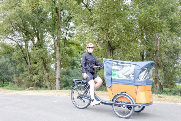 Babboe Curve-E Lastenfahrrad Erfahrung Fahrrad fahren am Rhein mit Baby mehrere Tage Fahrradurlaub