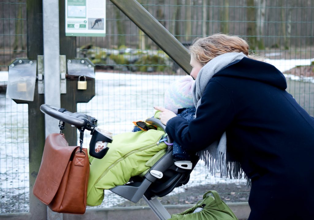 Familienausflug in den Tierpark im Winter mit Kleinkind in den Wildpark Oberwald Karlsruhe