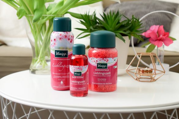 Kneipp Lieblingszeit Badezusätze Neuheiten ab März Bade-Essenz Badeöl Badeschaum Badekristalle Badesalz mit Kirschblüten Duft Sreicheleinheit für die Sinne in der Beautyblogger Review