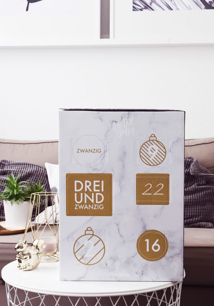 foodspring Adventskalender 2017 Inhalt Preis für wen lohnt er sich was ist drin und wo kaufen