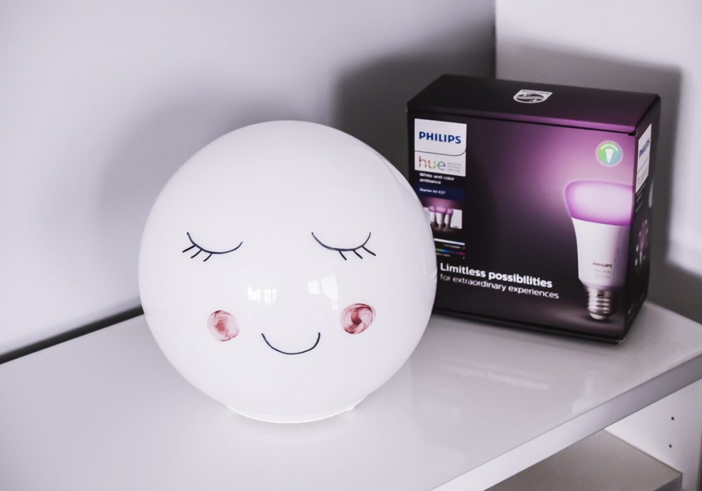 DIY Nachtlampe Ikea Fado Lampe selber machen Schlafende Augen Smart Home Kinderzimmer Tipps Erfahrungen E.ON Plus Smart Home