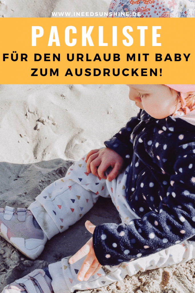 Packliste für den Urlaub mit Baby: Mit dieser Checkliste zum Ausdrucken für das Koffer packen im Urlaub mit Kindern nichts mehr vergessen! Tipps & Infos auf Mamablog www.ineedsunshine.de