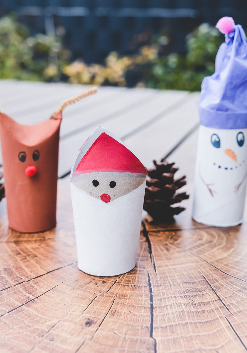 Basteln mit Klopapierrollen zu Weihnachten 3 kinderleichte Ideen 