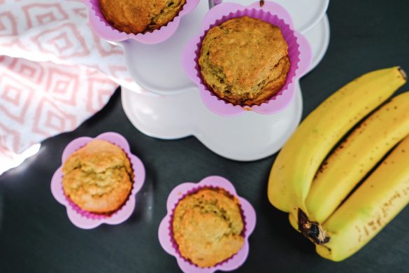 Erdnussbutter Bananen Muffins Rezept vegan zuckerfrei backen für Kinder schnell einfach Ineedsunshine