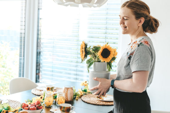 Sonnenblumen basteln mit Kindern Bastelideen