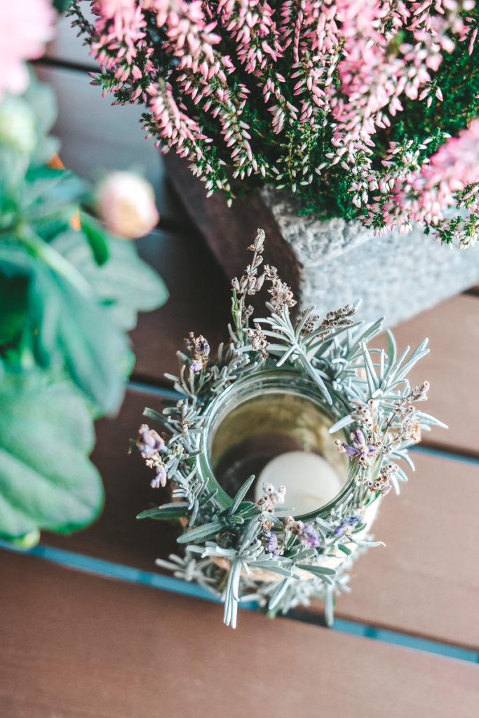 DIY Windlicht basteln mit Lavendel Anleitung 