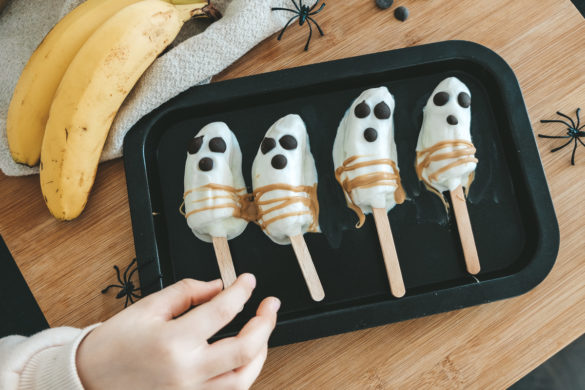 Gesunde Halloween Rezepte Kinder Bananen Geister Eis