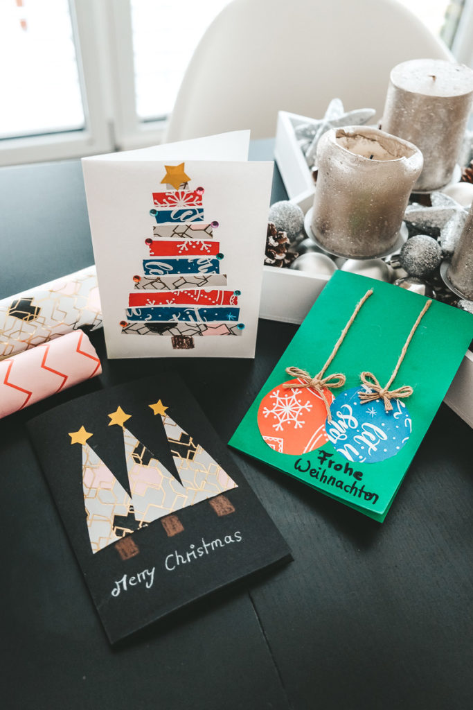 Weihnachtskarten selber basteln mit Kindern
