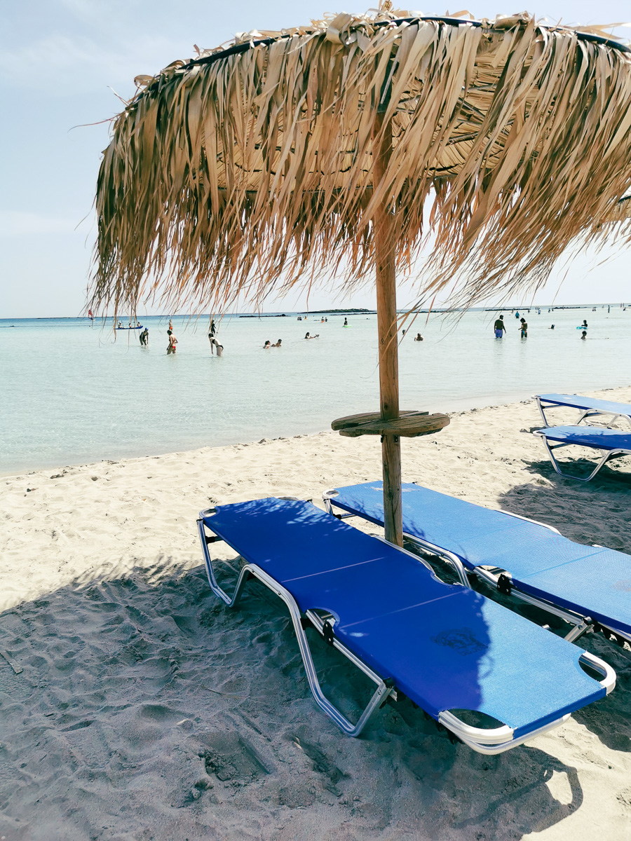 Elafonissi Strand Liegen auf Kreta