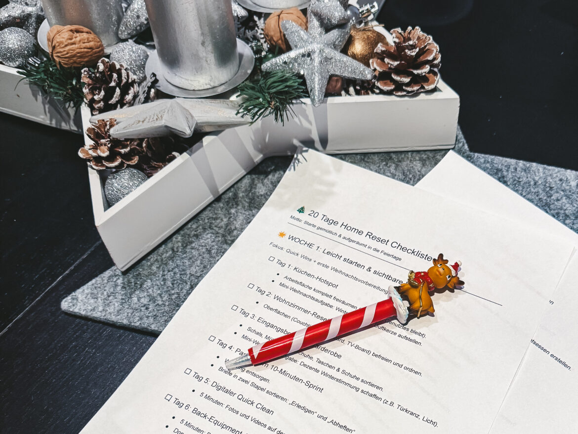 Ausmisten Checkliste Ausdrucken Weihnachten Home Reset